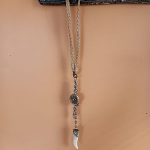 Brand new leather and charm necklace
